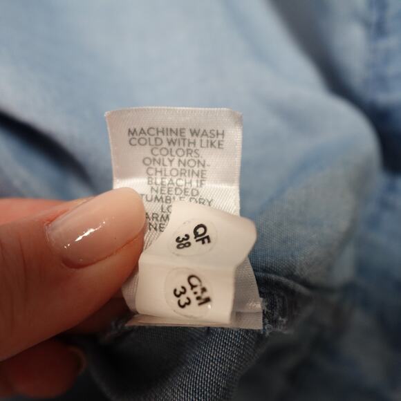 J. Jill Dress Womens Small Denim Chambray Embroidered Western Knee Length Blue - Picture 4 of 9